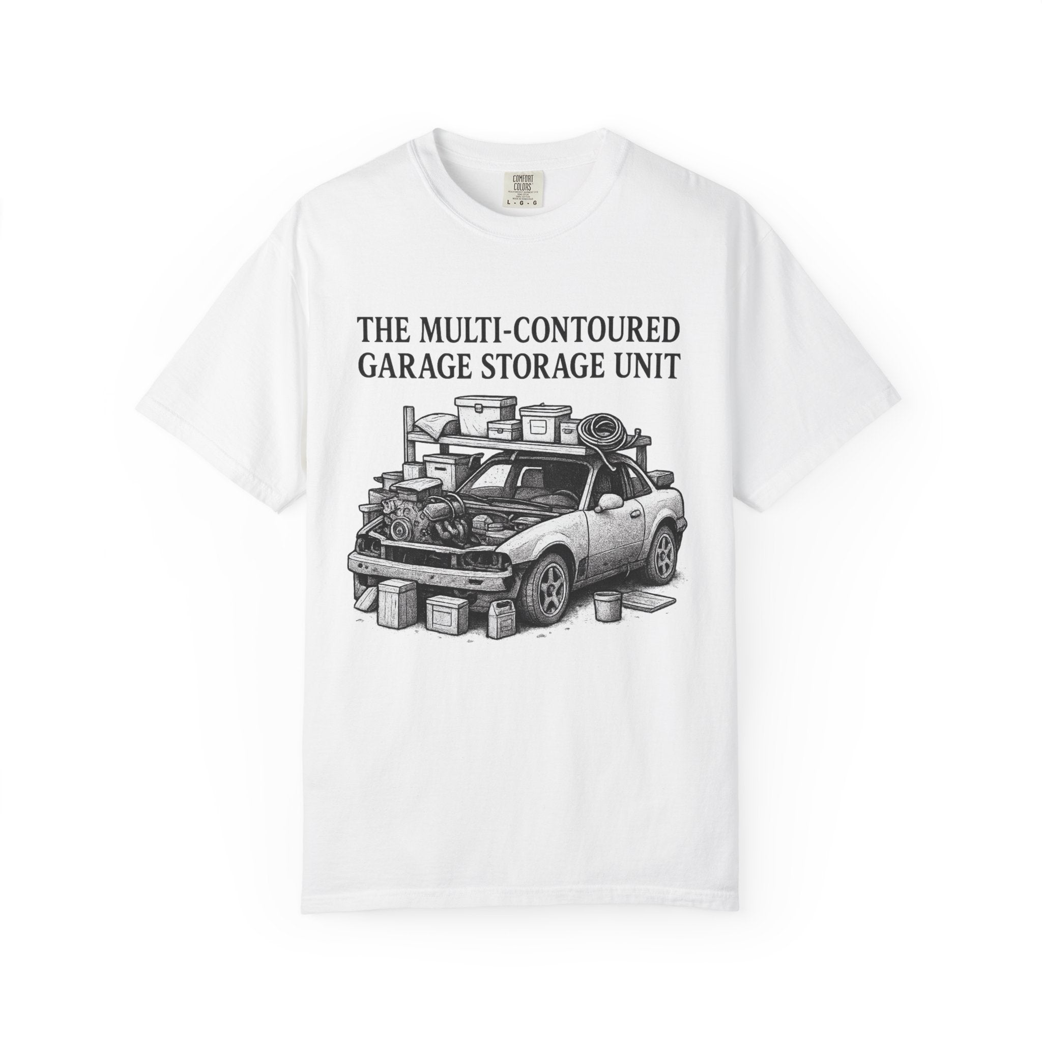 "The Multi-Contoured Garage Storage Unit" Vintage Car & Tools Tee