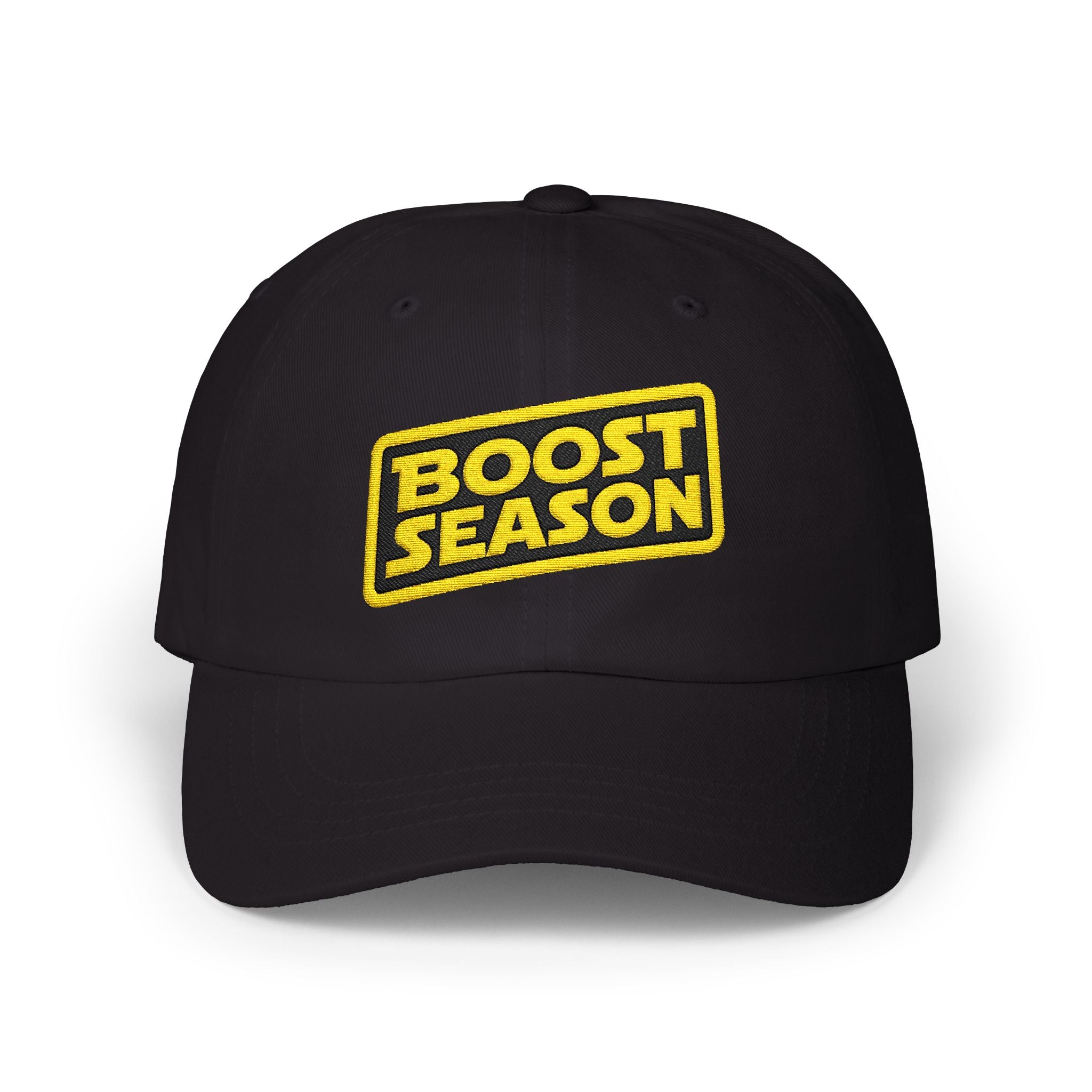Boost Season Dad Cap — Embroidered White Baseball Hat